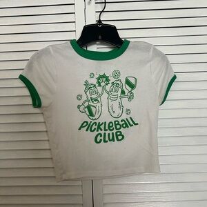Pickleball Club White and Green T-Shirt